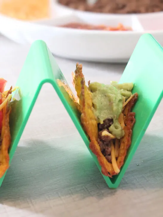 Easy keto tacos made with ground beef and homemade taco seasoning. No need to worry about preservatives or maltodextrin with this recipe. Ready in under 30 minutes!