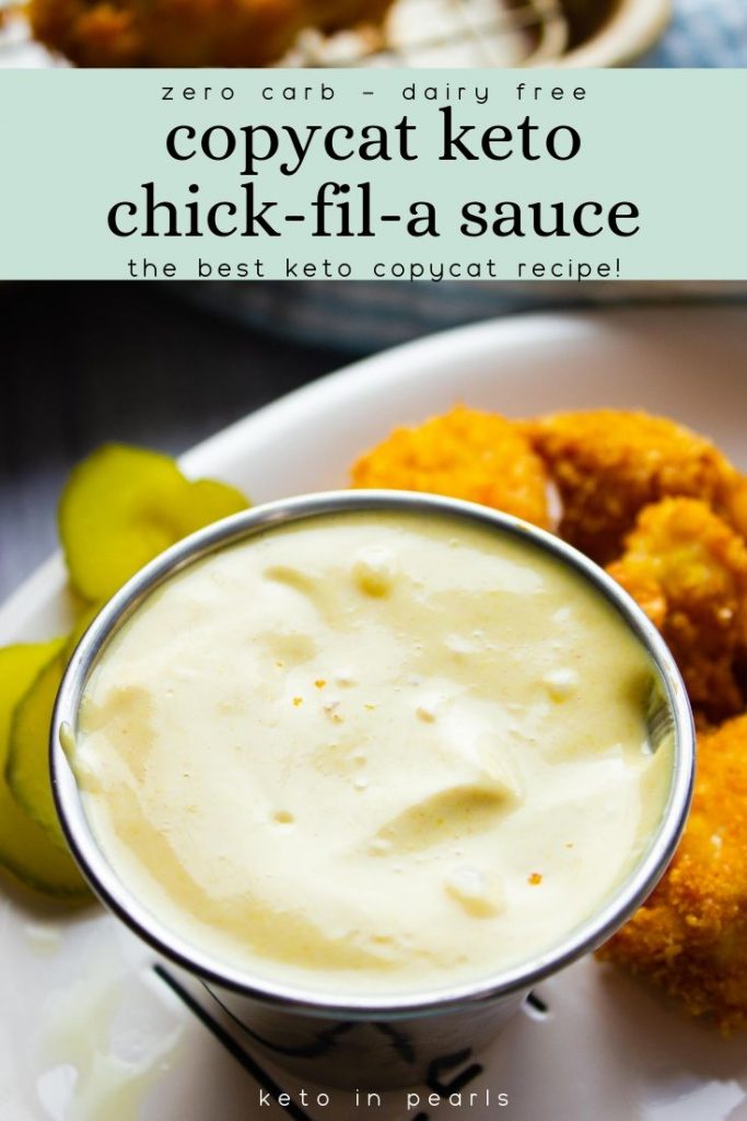 Zero carb and zero sugar keto Chick-Fil-A sauce. Perfect with copycat keto chicken nuggets. Kid friendly and mom approved!