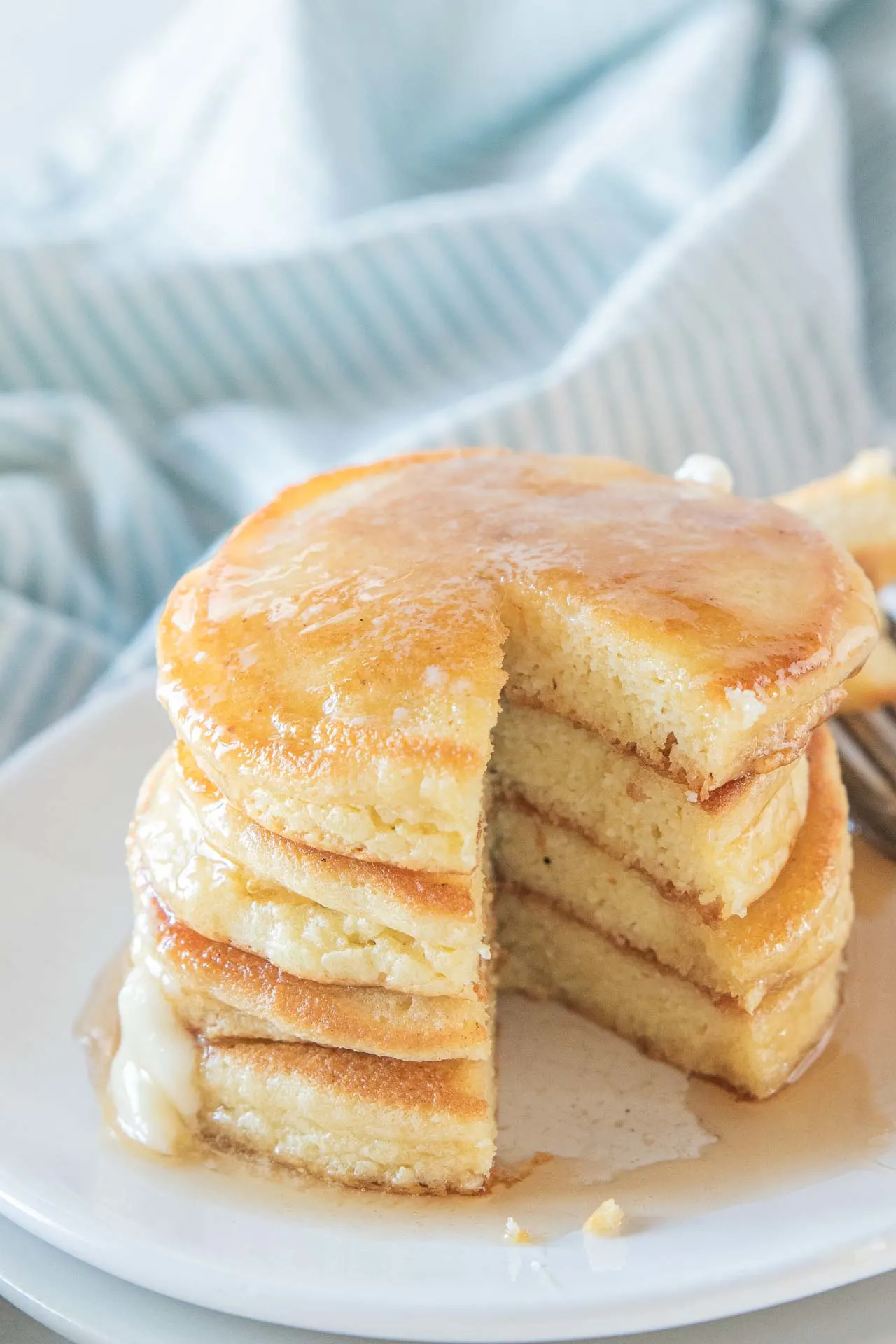 Stack of almond flour keto pancakes.