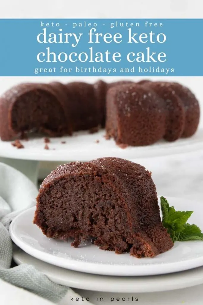 One bowl dairy free chocolate cake that is also gluten free, paleo, keto, and sugar free! Less than 3 net carbs per slice. Great for birthdays and holidays.
