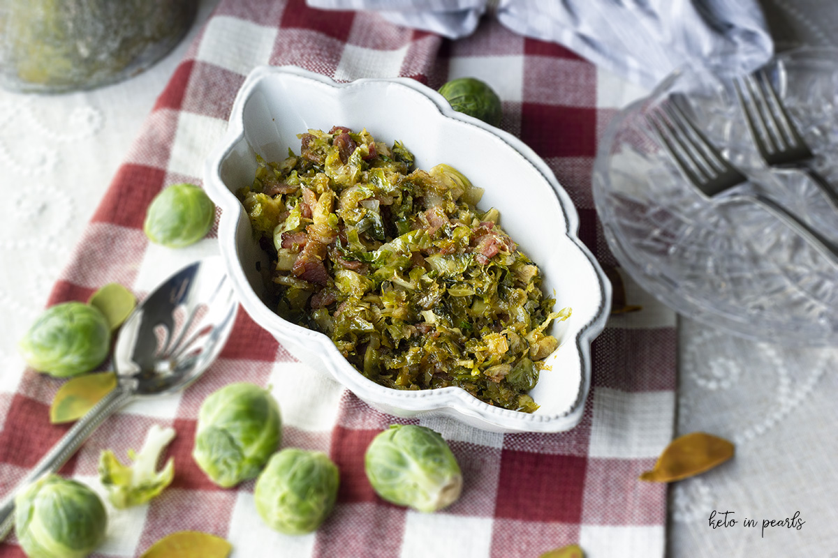 Shaved Brussels Sprouts with Bacon and Brown Sugar