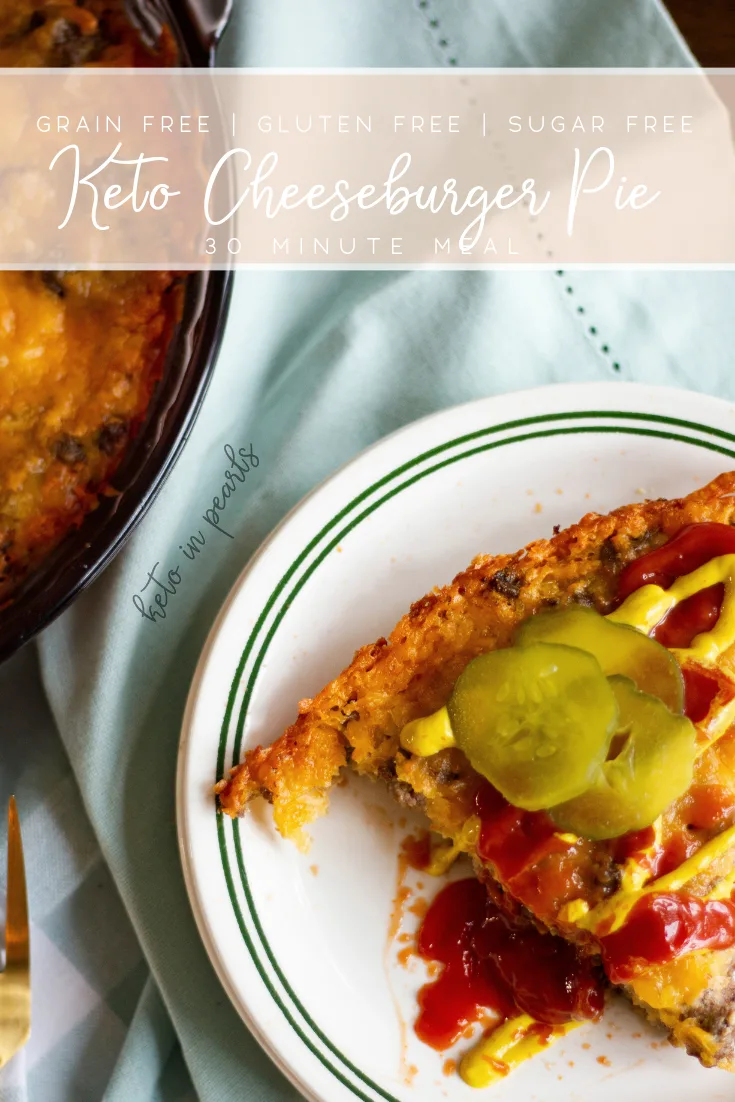 Keto Cheeseburger Pie is a low carb alternative to the bunless burger. A 30 minute meal the whole family will enjoy! Only 2 carbs per serving.
