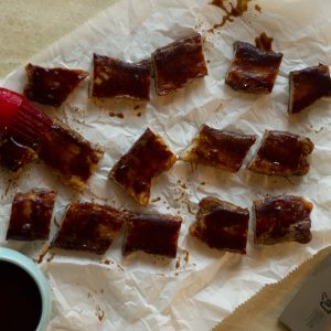 Thick pieces of BBQ pork belly are baked until crispy and slathered with a smokey hot BBQ sauce. Only 1 carb per bite!