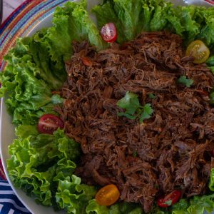 A keto Mexican pot roast for use in tacos, salads, or all on its own. Taste just like a keto Chipotle barbacoa. Instant Pot and slow cooker options.