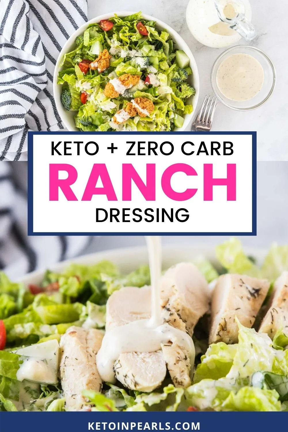 Ditch the preservative filled dressings and skip the expensive organic dressings by making this easy homemade keto ranch dressing recipe! With only 4 ingredients, you can make an entire batch of zero carb ranch dressing that's dairy free, paleo, and Whole30 approved.