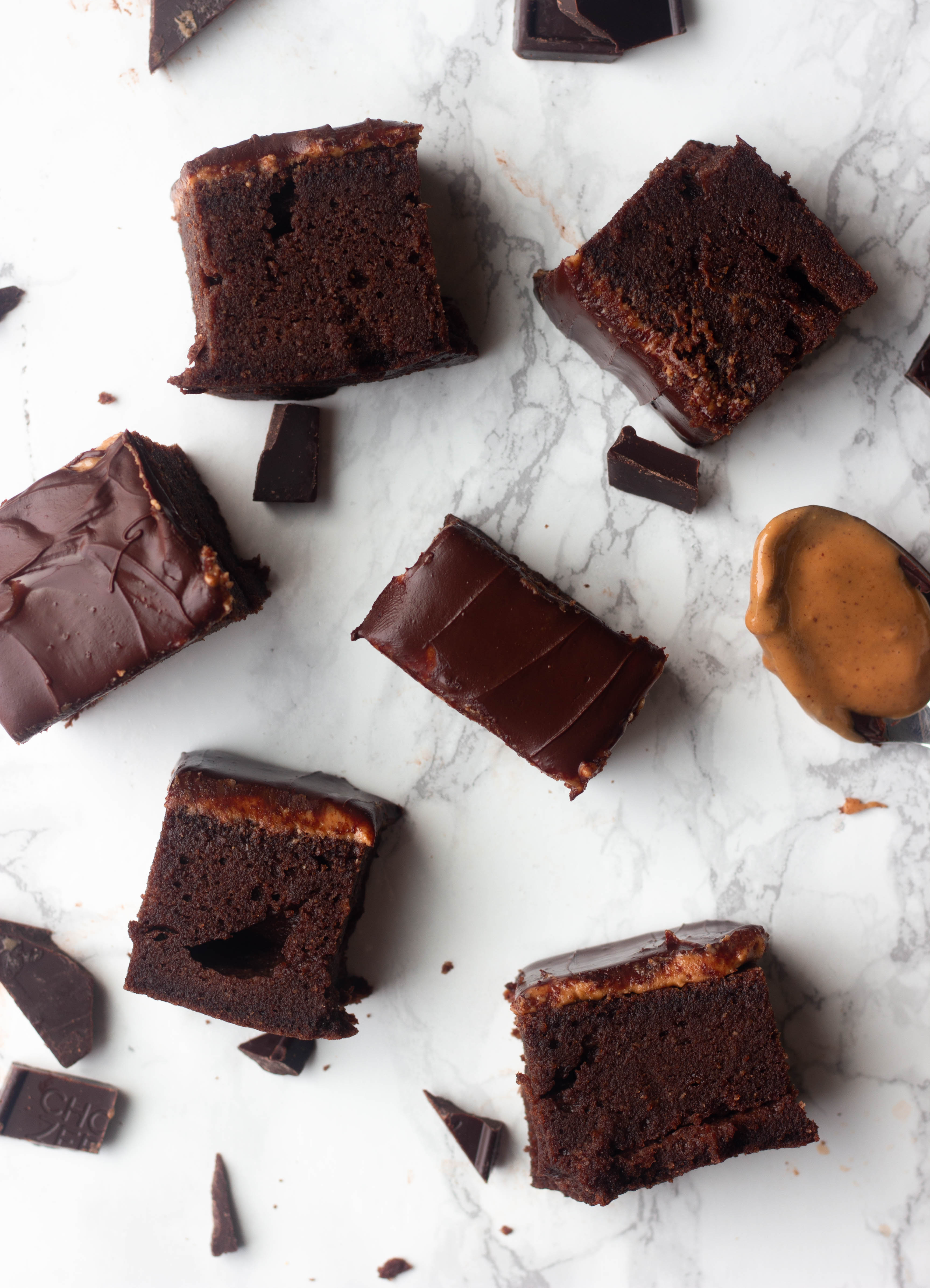 A dairy free brownie with a chocolate peanut butter layer! These chocolate peanut butter keto brownies are only 3.5 net carbs and sinfully delicious! If you miss chocolate peanut butter cups, you're going to love these!
