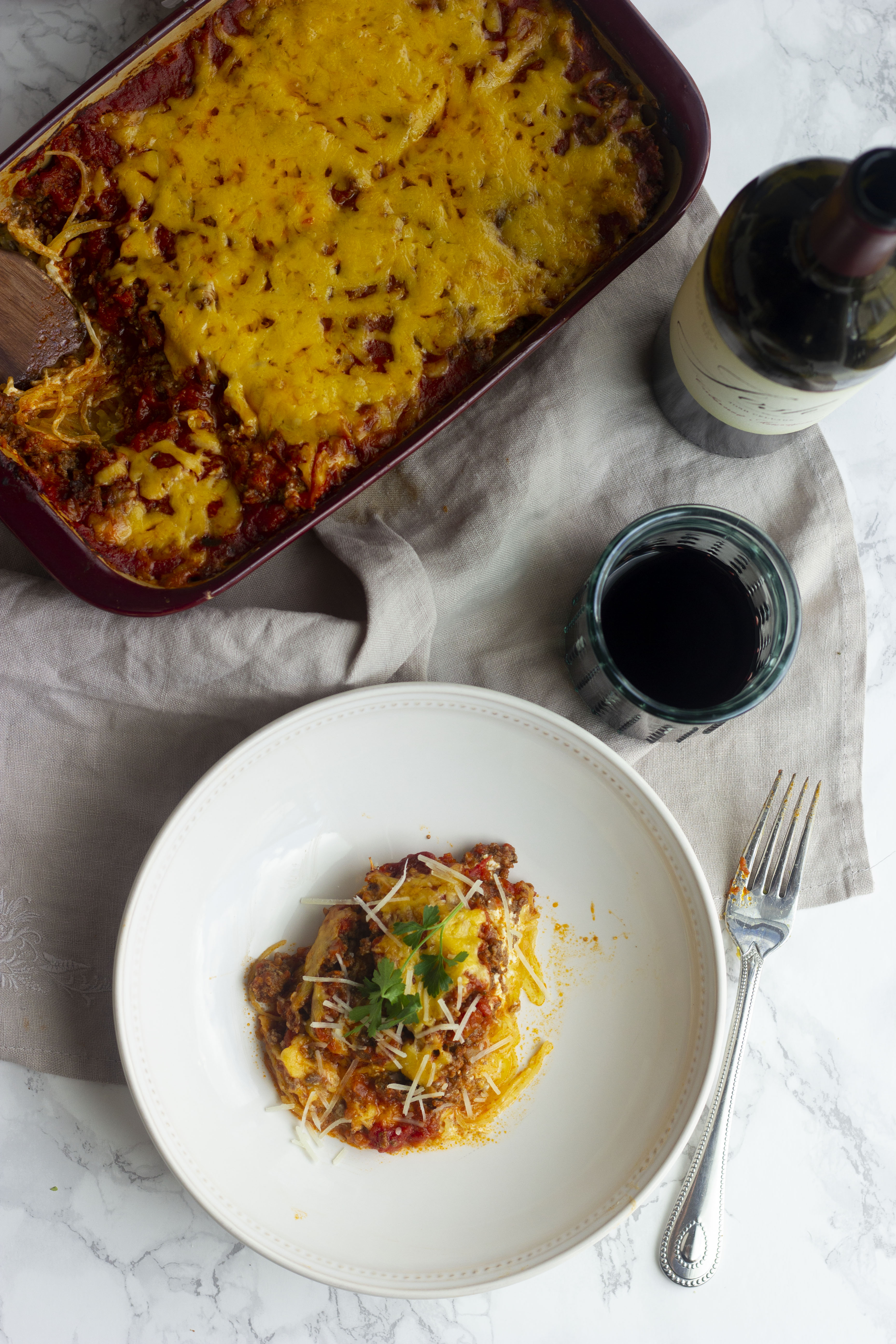 This low carb spaghetti bake will curb all your spaghetti cravings. At just 7 net carbs per serving, this meaty, cheesy, warm keto spaghetti will be a new family favorite!