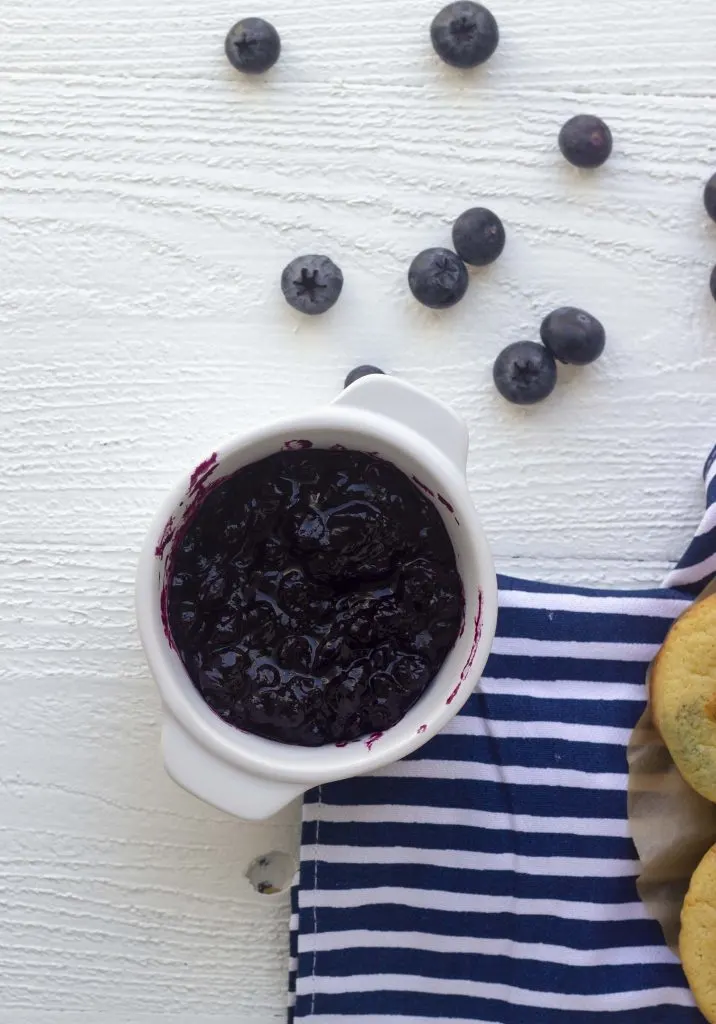 Homemade keto blueberry compote is perfect for your low carb pancakes, waffles, and muffins. Just 3 ingredients to make your own sugar free blueberry jam.