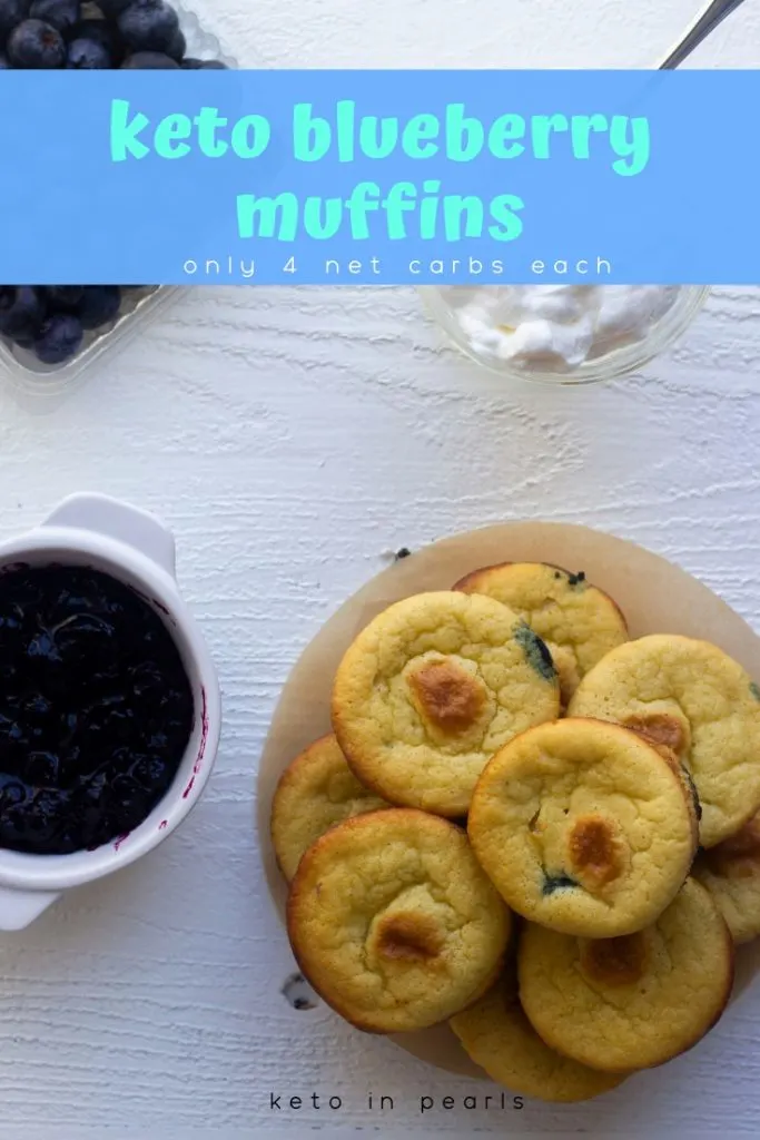 Easy keto blueberry muffins made with simple ingredients. A kid friendly keto breakfast that you can meal prep. Only 3.5 net carbs per muffin.