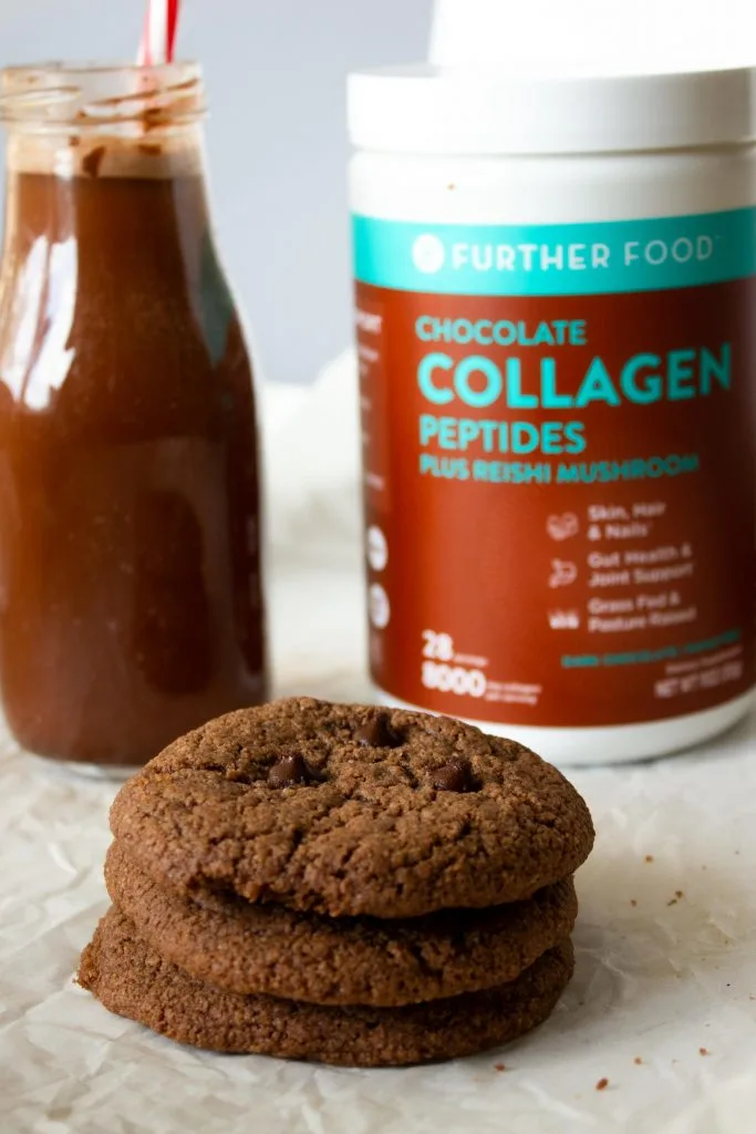 keto chocolate milk and chewy chocolate cookies with further food chocolate collagen peptides
