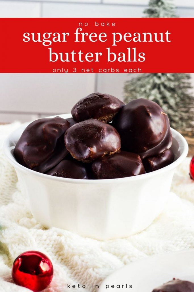 An easy no bake and sugar free peanut butter balls that are keto and paleo friendly. 7g of protein and only 3 net carbs in each one.