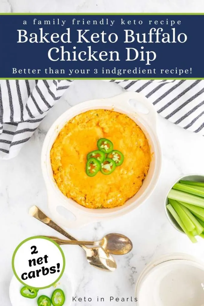 Elevate your three ingredient buffalo dip with this baked keto buffalo chicken dip that's just as easy but ten times more flavorful! Using pre-cooked or rotisserie chicken makes for a fast but drool-worthy keto appetizer!