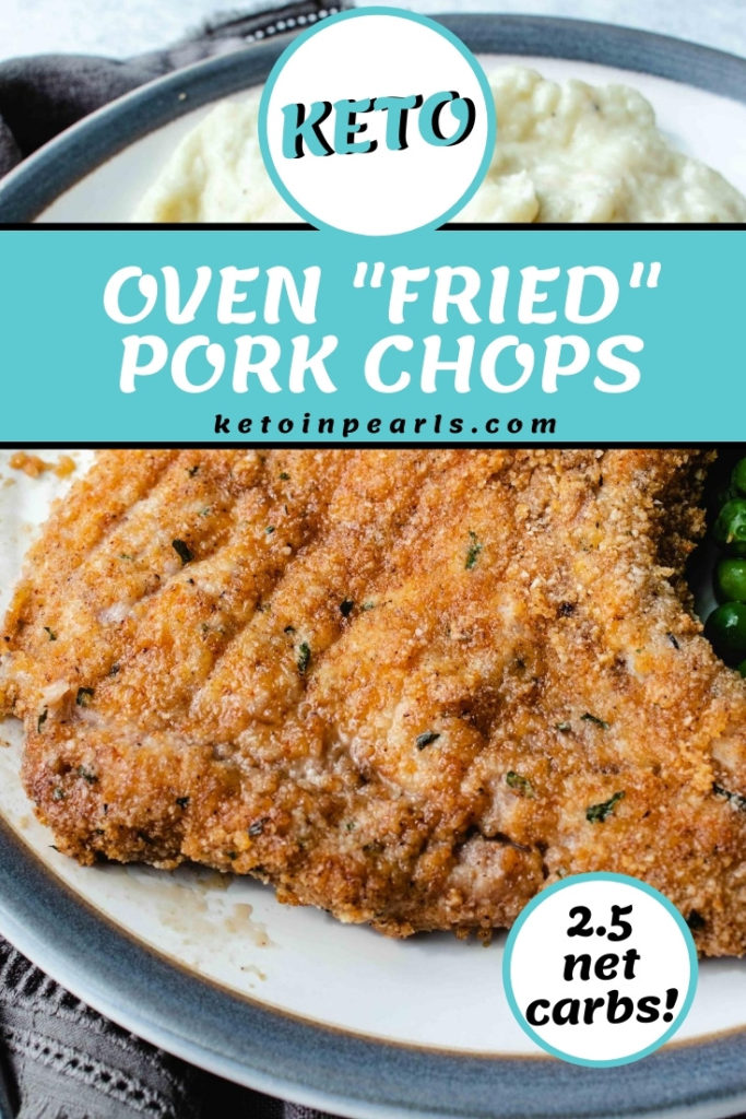 If you're in the market for a homestyle keto meal to feed your family, look no further. Keto pork chops are coated in a seasoned low carb breading and baked in an oven until crisp and tender. The ultimate family friendly keto supper!