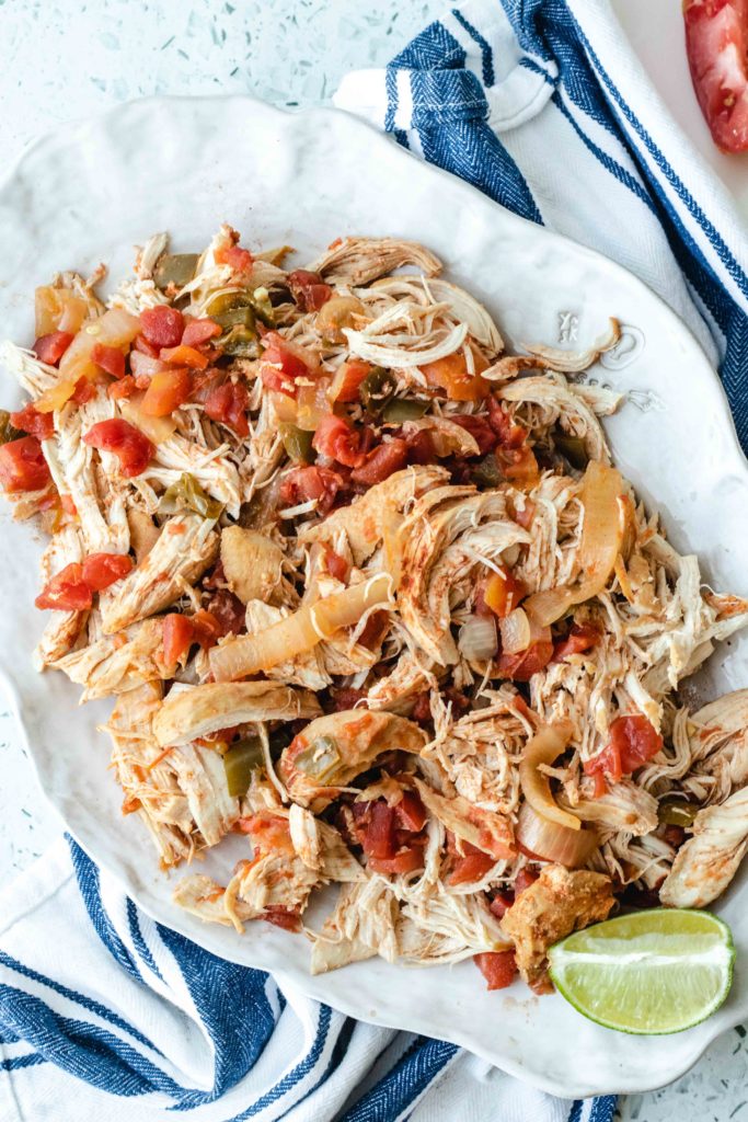 Restaurant style Mexican shredded chicken that is clean, dairy free, keto, and low carb. No packets, preservatives, or junk!