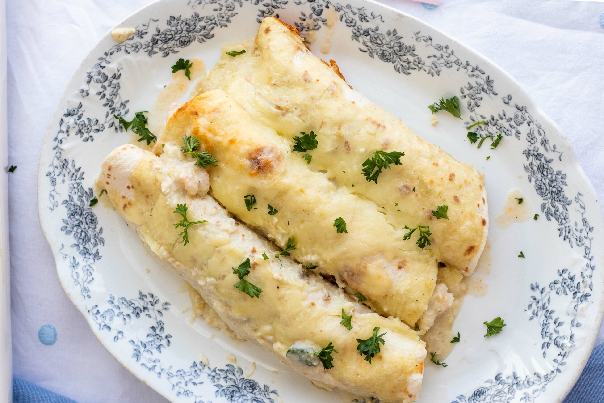 Low Carb Enchiladas with Shrimp- Restaurant Style