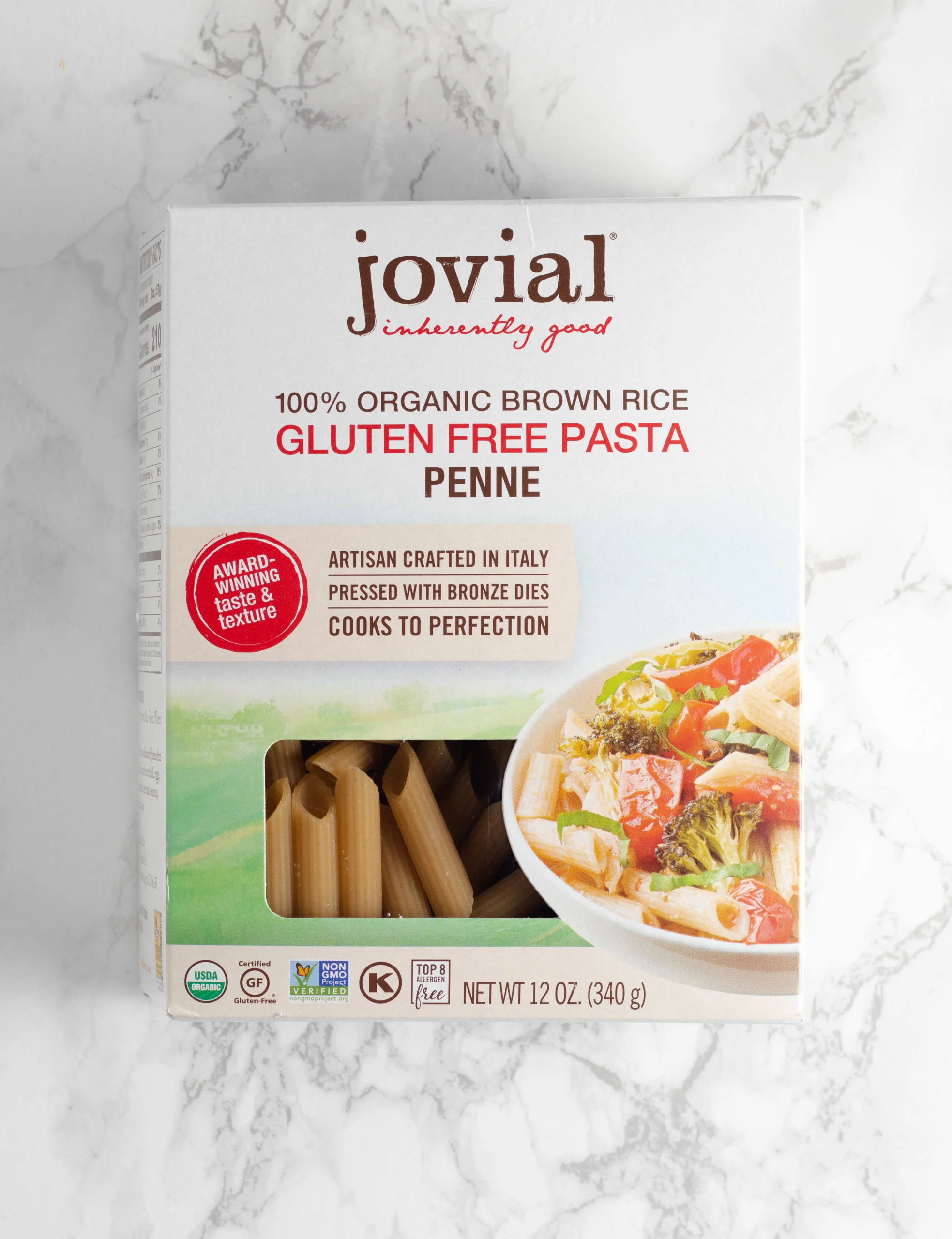 Brown rice flour pasta is a great alternative for lower carb and gluten free diets.