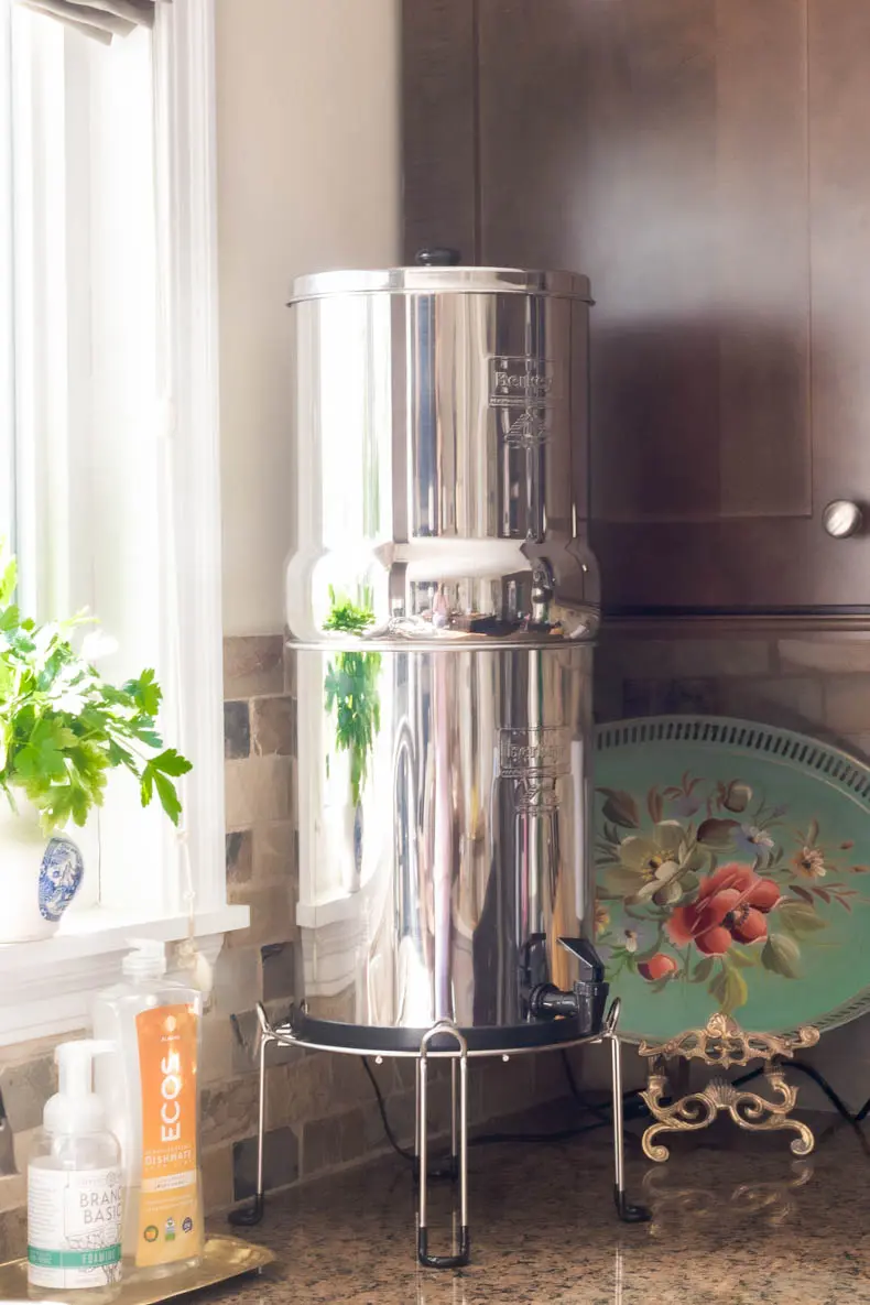 Berkey water filter removes contaminants, heavy metals, bacteria, and fluoride from water for less than the cost of bottled water.