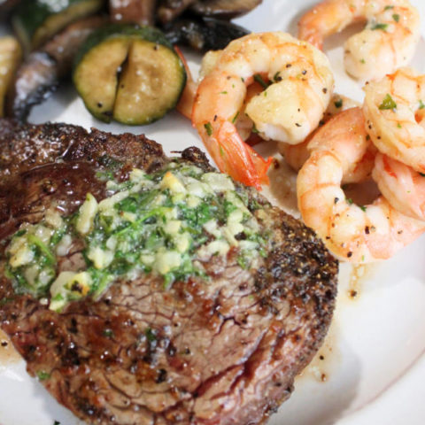 Restaurant Style Filets with Shrimp & Herb Butter