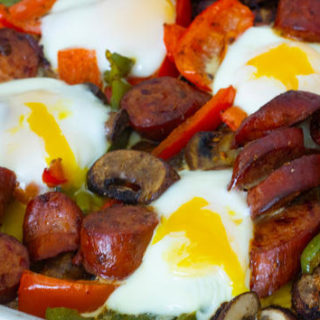 Spicy Sausage and Pepper Breakfast Hash