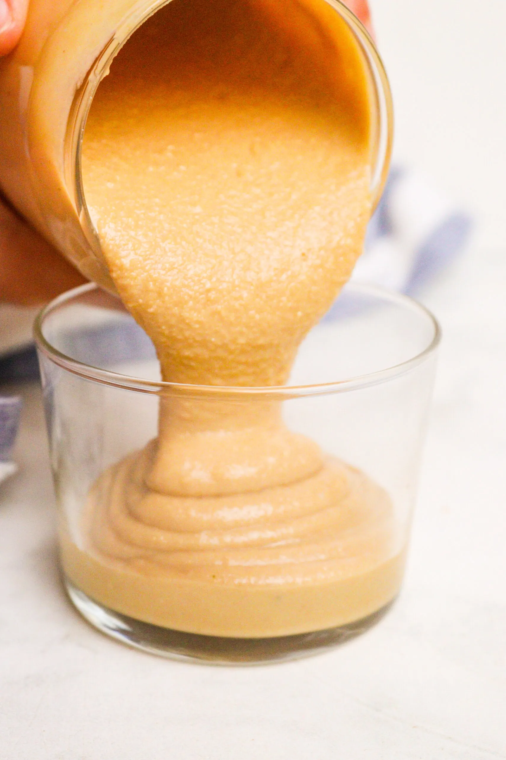 Homemade peanut butter in a cup