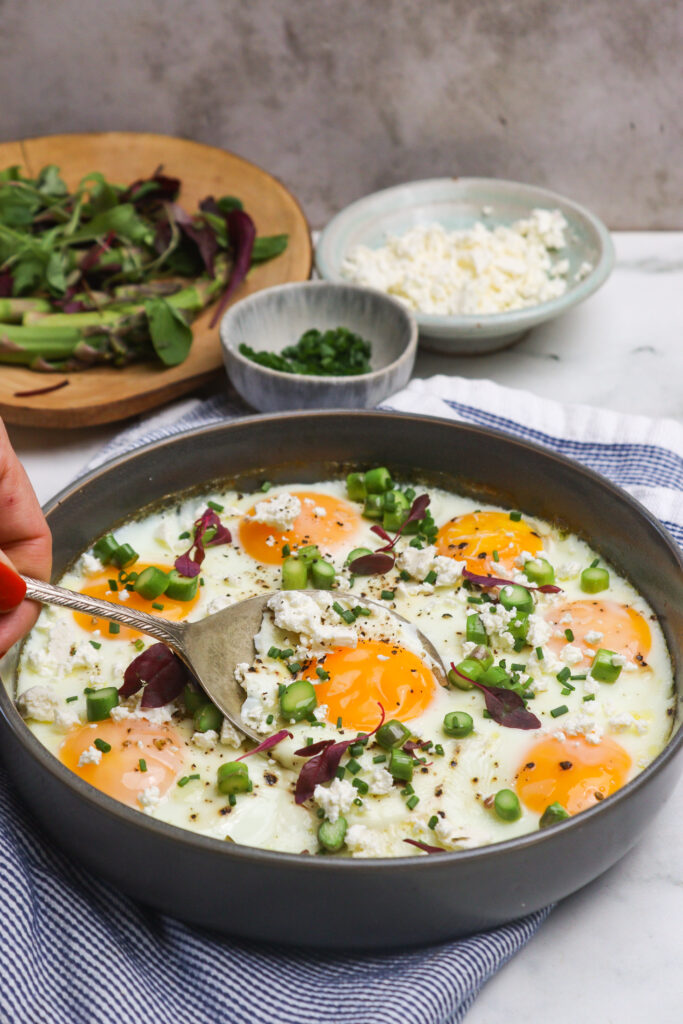 Baked Eggs Recipe featured image below 