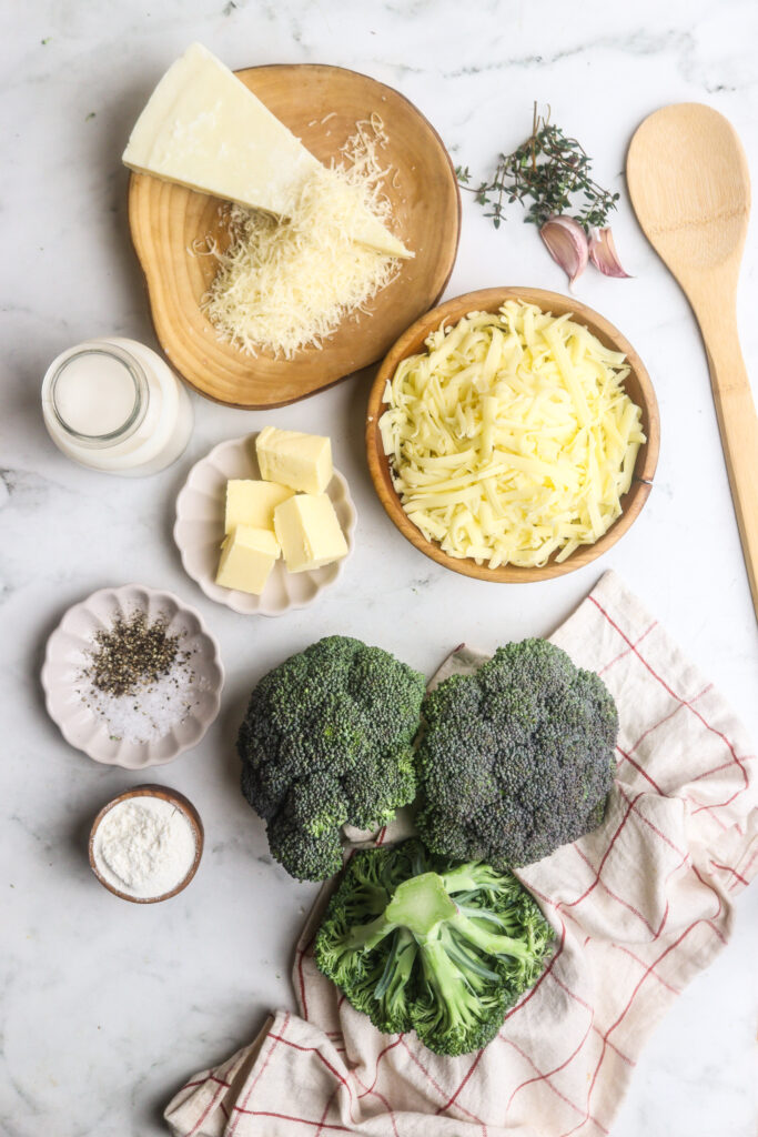 Healthy Broccoli Cheese Casserole ingredients
