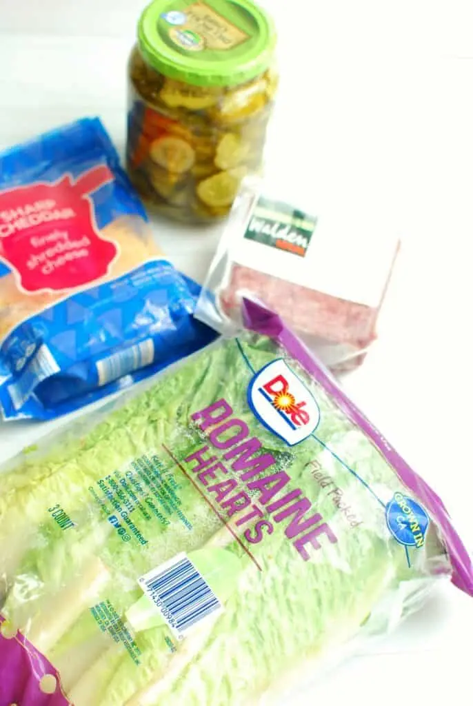 Keto Big Mac Salad ingredients