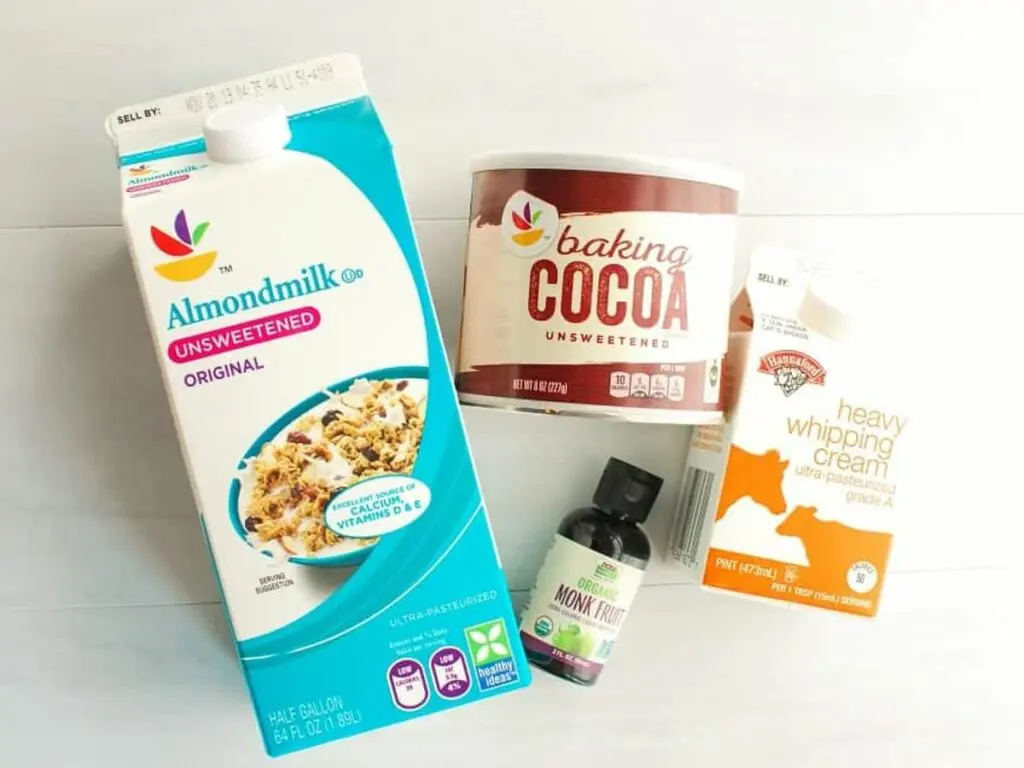 Keto Chocolate Milk Recipe ingredients shot