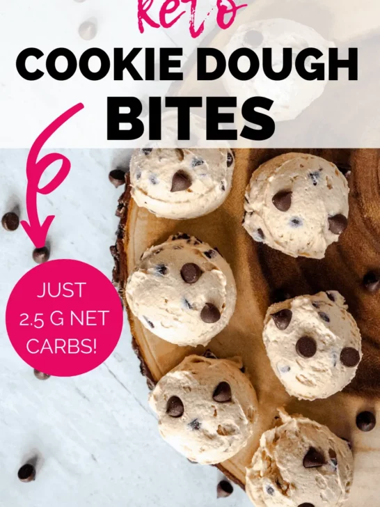 Keto Cookie Dough Bites Recipe top side shot