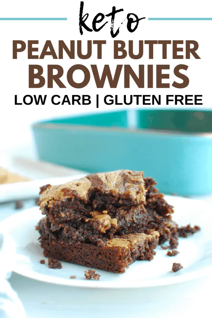 Keto Peanut Butter Brownies Recipe front view shot